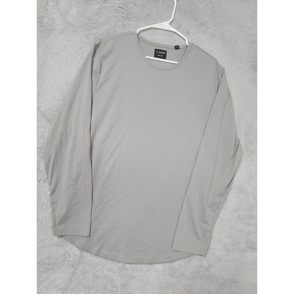 Cuts Shirt Mens XXL Curve Hem Pyca Pro Long Sleeve Grey Performance Athleisure